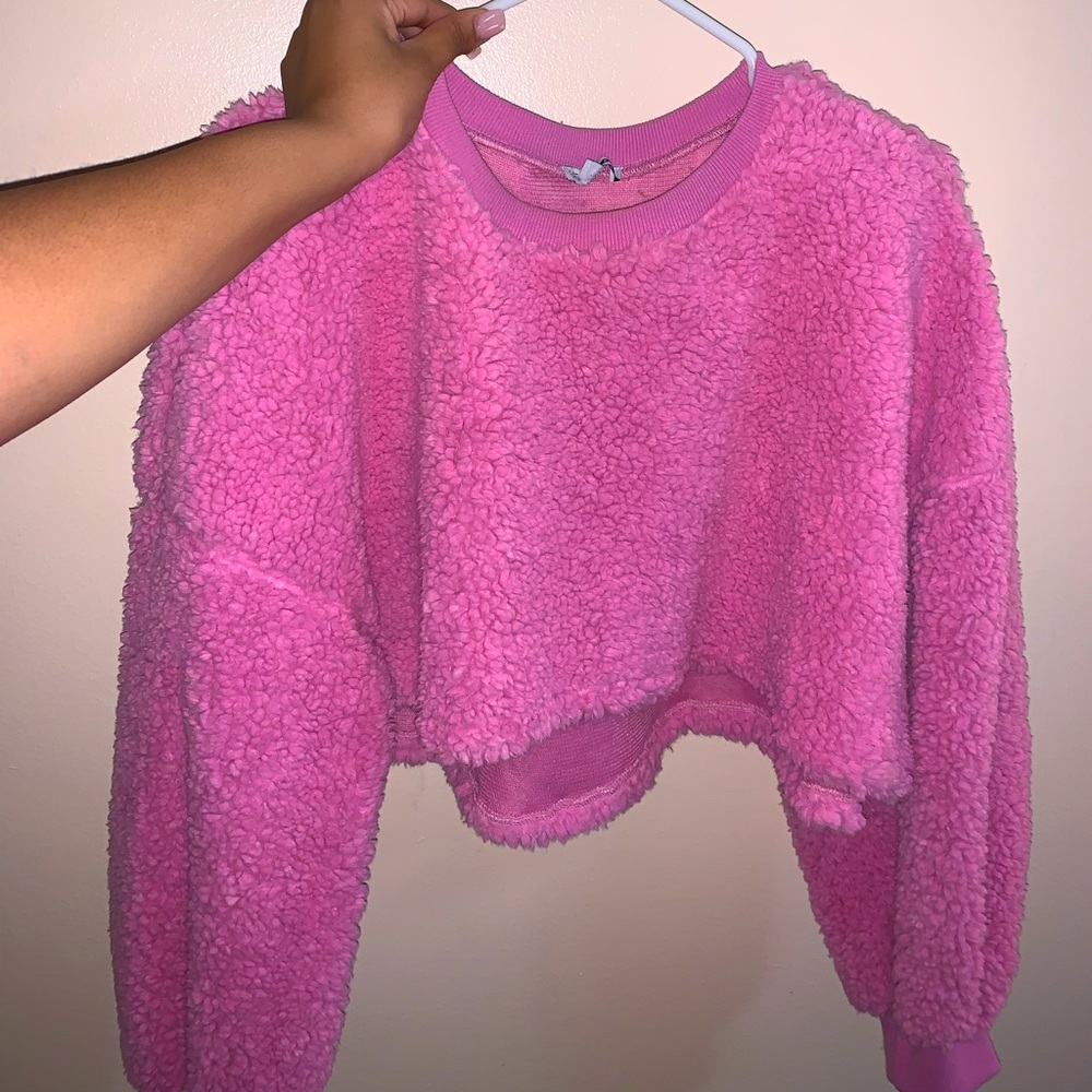 Pink Sherpa Pullover